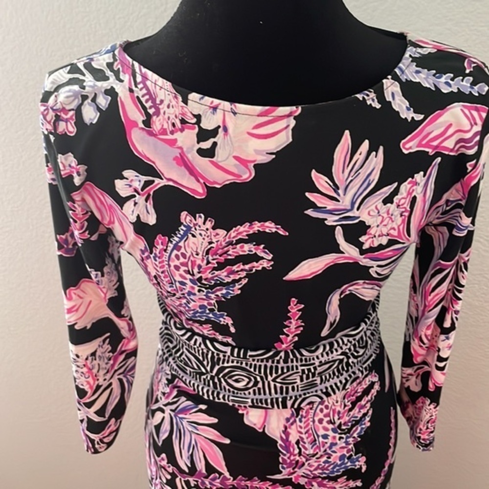$218 Lilly Pulitzer Fleuris Midi Dress In Onyx 0014 - Picture 10 of 12